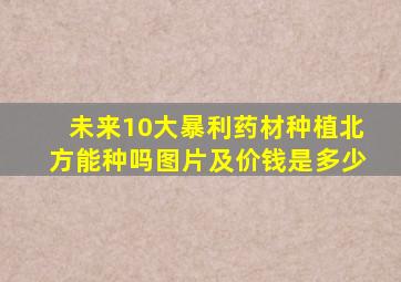 未来10大暴利药材种植北方能种吗图片及价钱是多少