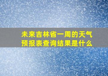 未来吉林省一周的天气预报表查询结果是什么