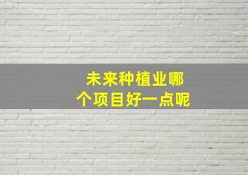 未来种植业哪个项目好一点呢