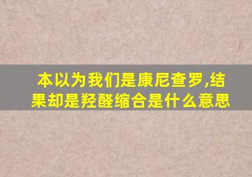 本以为我们是康尼查罗,结果却是羟醛缩合是什么意思