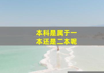 本科是属于一本还是二本呢