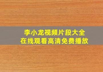 李小龙视频片段大全在线观看高清免费播放