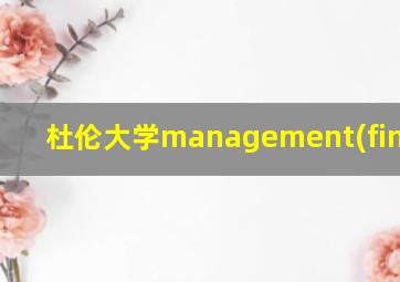 杜伦大学management(finance)