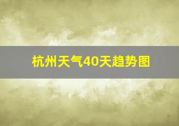 杭州天气40天趋势图