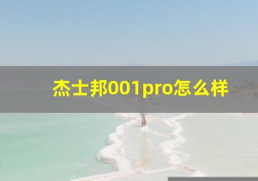 杰士邦001pro怎么样