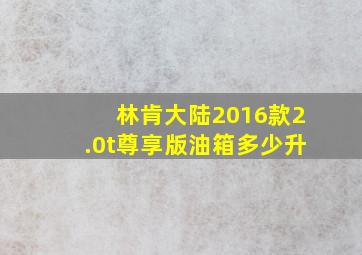 林肯大陆2016款2.0t尊享版油箱多少升