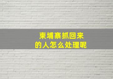 柬埔寨抓回来的人怎么处理呢