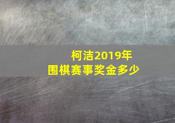 柯洁2019年围棋赛事奖金多少