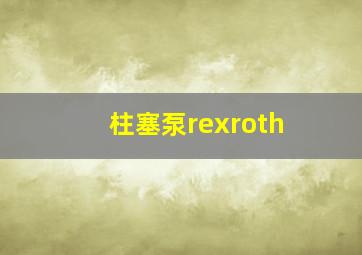 柱塞泵rexroth