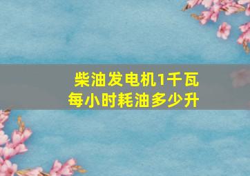 柴油发电机1千瓦每小时耗油多少升