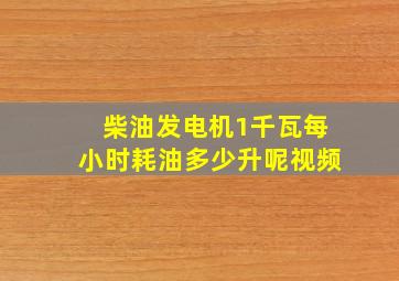 柴油发电机1千瓦每小时耗油多少升呢视频