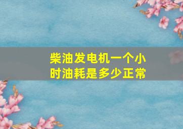 柴油发电机一个小时油耗是多少正常