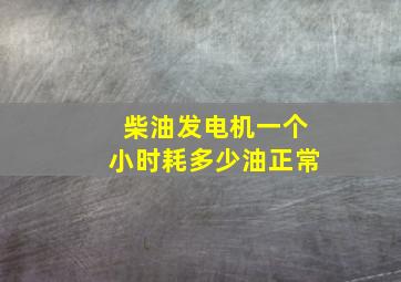 柴油发电机一个小时耗多少油正常