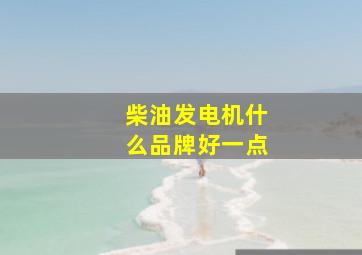 柴油发电机什么品牌好一点