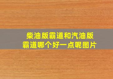 柴油版霸道和汽油版霸道哪个好一点呢图片