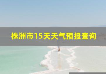 株洲市15天天气预报查询