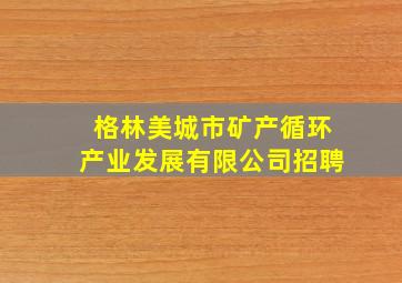 格林美城市矿产循环产业发展有限公司招聘