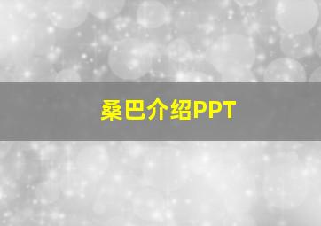 桑巴介绍PPT