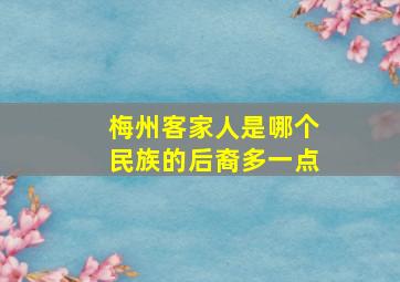 梅州客家人是哪个民族的后裔多一点