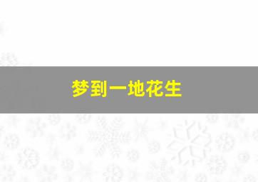 梦到一地花生