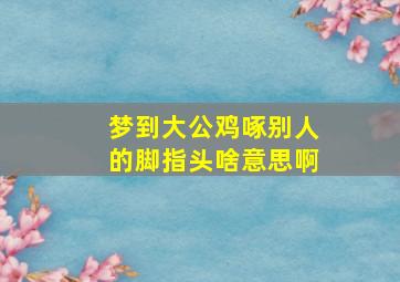 梦到大公鸡啄别人的脚指头啥意思啊