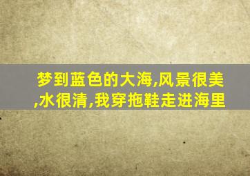 梦到蓝色的大海,风景很美,水很清,我穿拖鞋走进海里