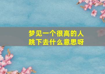 梦见一个很高的人跳下去什么意思呀