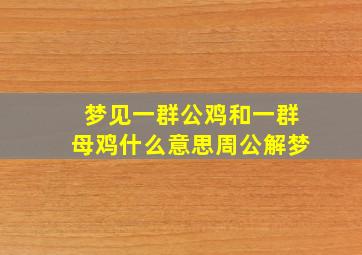 梦见一群公鸡和一群母鸡什么意思周公解梦