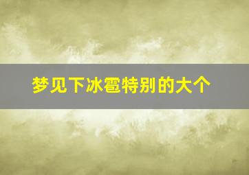 梦见下冰雹特别的大个