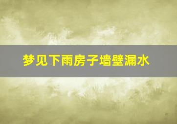 梦见下雨房子墙壁漏水