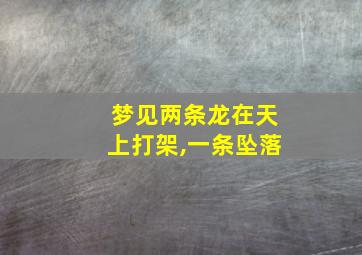 梦见两条龙在天上打架,一条坠落