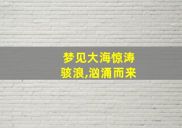 梦见大海惊涛骇浪,汹涌而来