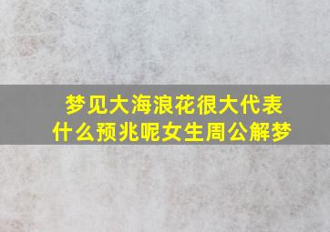 梦见大海浪花很大代表什么预兆呢女生周公解梦