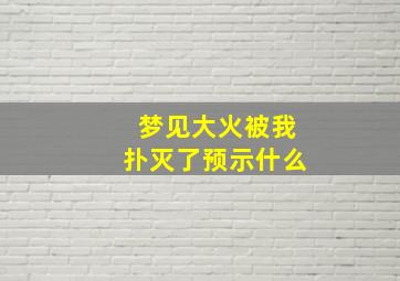 梦见大火被我扑灭了预示什么