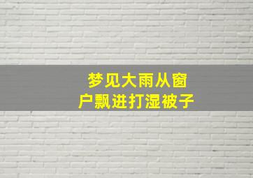 梦见大雨从窗户飘进打湿被子