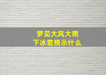 梦见大风大雨下冰雹预示什么