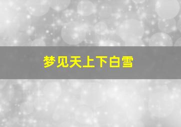 梦见天上下白雪