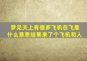 梦见天上有很多飞机在飞是什么意思结果来了个飞机和人