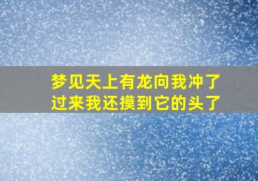 梦见天上有龙向我冲了过来我还摸到它的头了