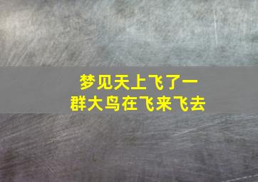 梦见天上飞了一群大鸟在飞来飞去