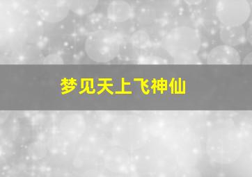 梦见天上飞神仙