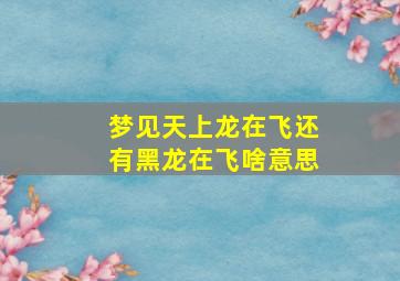 梦见天上龙在飞还有黑龙在飞啥意思