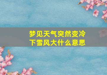 梦见天气突然变冷下雪风大什么意思