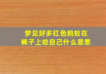 梦见好多红色蚂蚁在裤子上咬自己什么意思