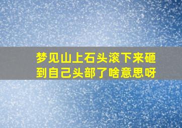 梦见山上石头滚下来砸到自己头部了啥意思呀