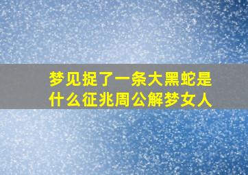 梦见捉了一条大黑蛇是什么征兆周公解梦女人