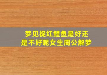 梦见捉红鲤鱼是好还是不好呢女生周公解梦