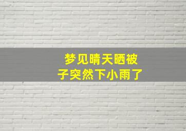 梦见晴天晒被子突然下小雨了