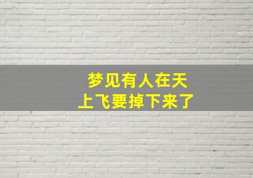 梦见有人在天上飞要掉下来了