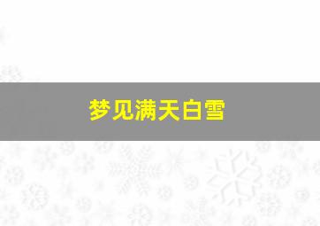 梦见满天白雪